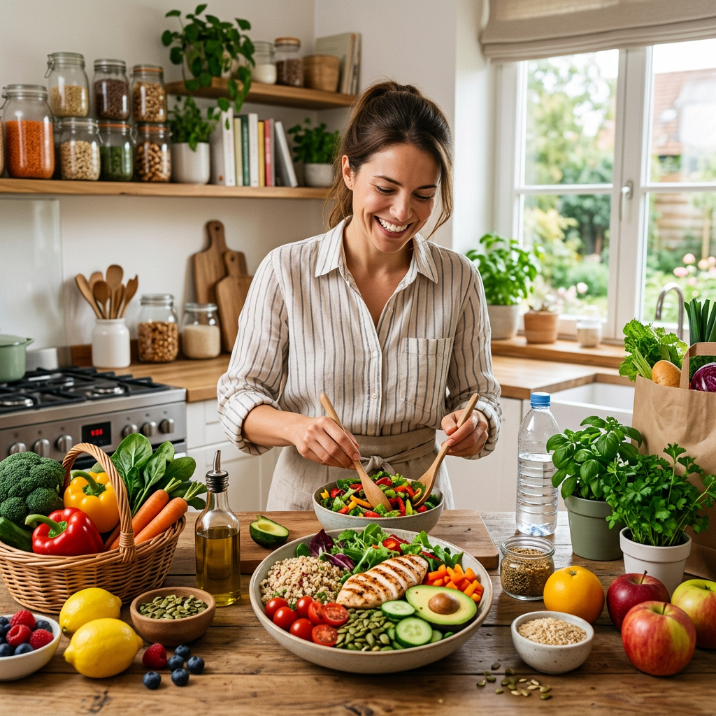 Illustration d'une alimentation saine et équilibrée